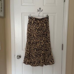 Leopard Print Midi Skirt